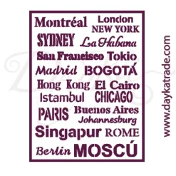 Clearance SUPER OFERTA **40%** Plantilla de Stencil T-3228 Ciudades 21x30cm Dayka Plantillas