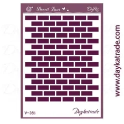 Clearance SUPER OFERTA **40%** Plantilla de Stencil A5 V-368 Fondo Ladrillos 15x21cm Dayka Plantillas
