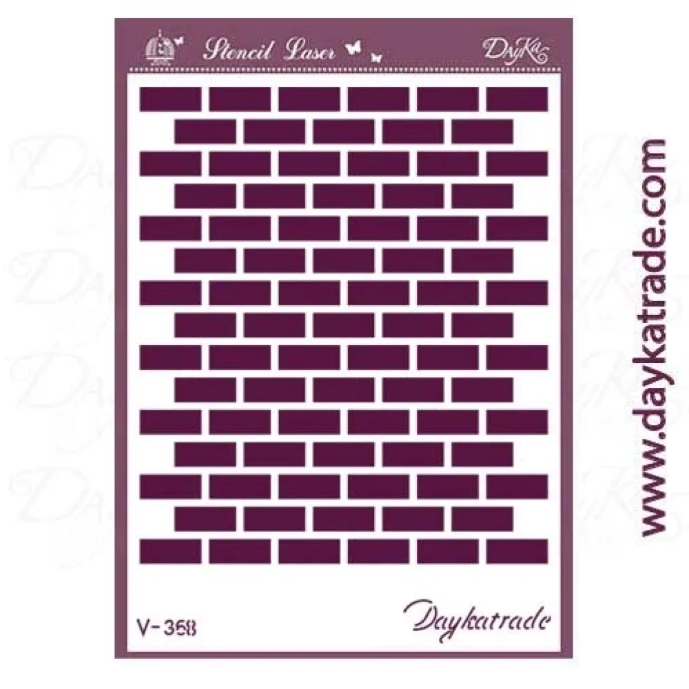 Clearance SUPER OFERTA **40%** Plantilla de Stencil A5 V-368 Fondo Ladrillos 15x21cm Dayka Plantillas