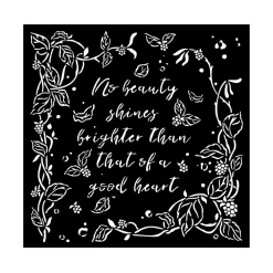 Hot SUPER OFERTA **40%** Plantilla de stencil Texto con Hojas Romantic Woodland 18x18cm Plantillas