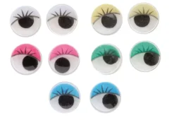 Clearance SUPER OFERTA **40%** Set 10 Ojos Movibles Redondos 5 Colores 18mm Goma Eva Fofuchas