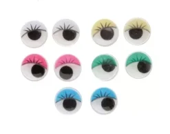 Hot SUPER OFERTA **40%** Set 10 Ojos Movibles Redondos 5 Colores 10mm Goma Eva Fofuchas