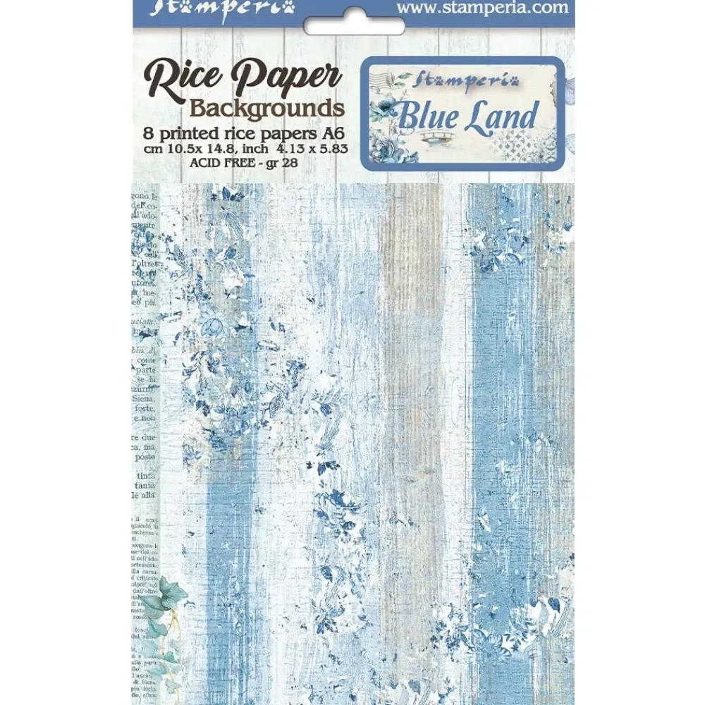 Outlet SUPER OFERTA **40%** Set 8 papeles de arroz Backgrounds Blue Land 10x15cm Papeles|Decoupage