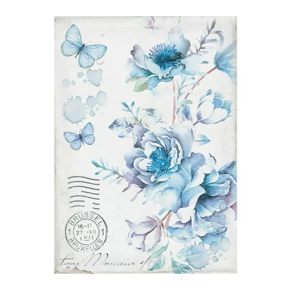 Outlet SUPER OFERTA **40%** Set 8 papeles de arroz Backgrounds Blue Land 10x15cm Papeles|Decoupage