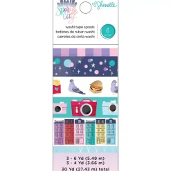 SUPER OFERTA **40%** Set de 6 washi tapes Sparkle City Shimelle Decoupage