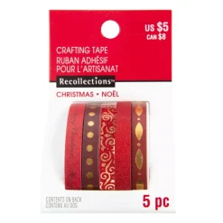 Discount SUPER OFERTA **40%** Set de 5 washi tapes Red and Gold Christmas Papeles|Decoupage