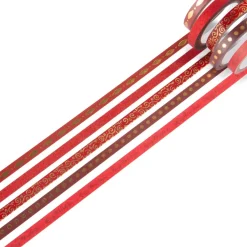 Discount SUPER OFERTA **40%** Set de 5 washi tapes Red and Gold Christmas Papeles|Decoupage
