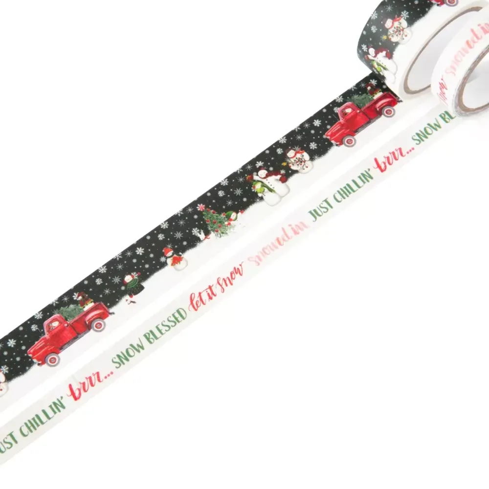 Discount SUPER OFERTA **50%** Set de 2 washi tapes Say Freeze snowman Recollections Papeles|Decoupage