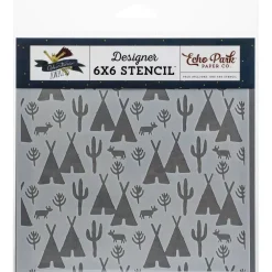 New SUPER OFERTA **30%** Stencil Desert Scene Echo Park 15x15cm Plantillas