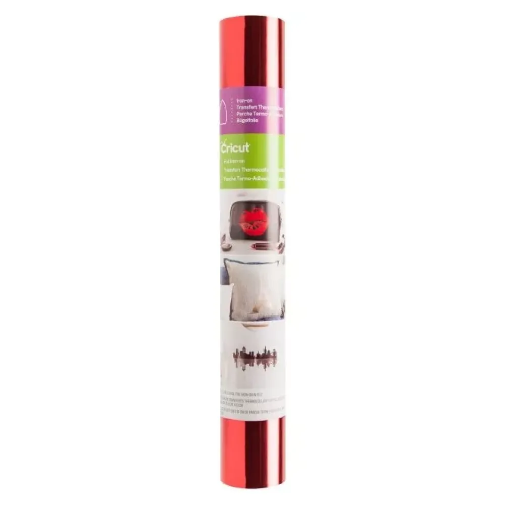 Outlet SUPER OFERTA **40%** Vinilo Iron On Termotransferible Foil Rojo 30x60cm Silhouette