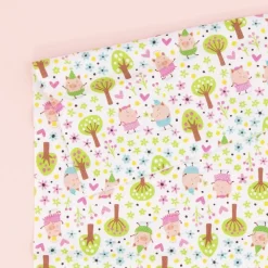 New Tela Cerditos en Bosque Verde 50x30cm Telas, Sedas Y Fieltro