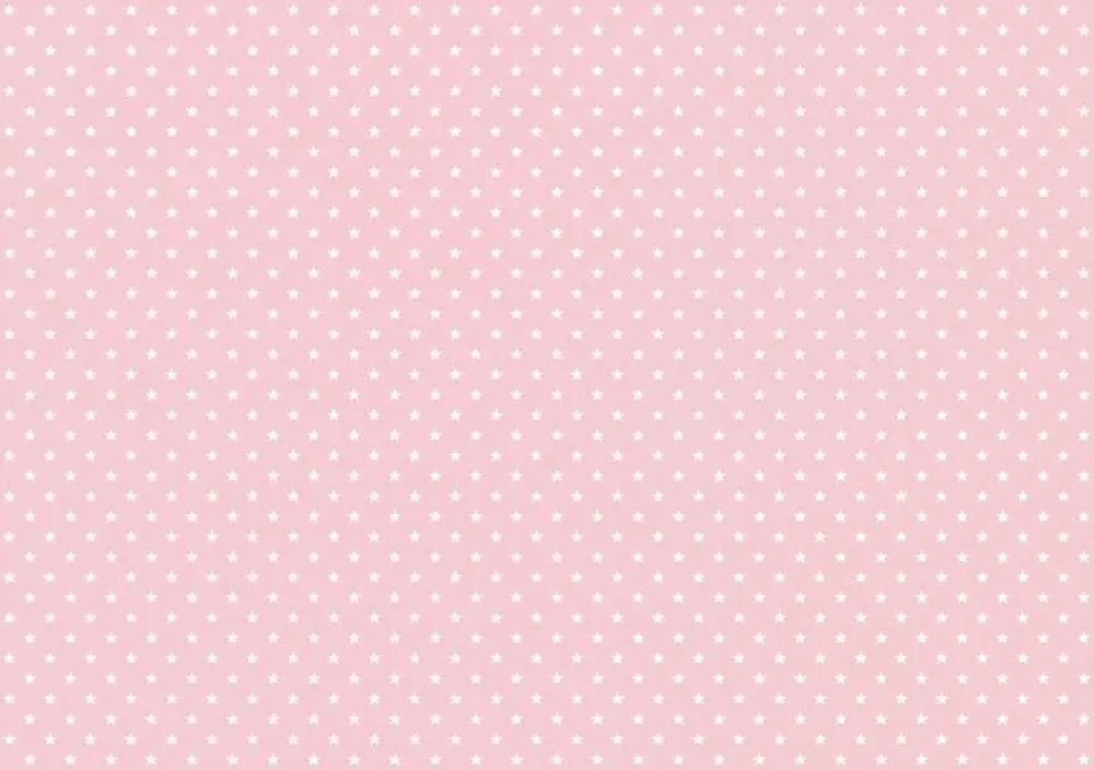 Discount Tela de Encuadernar Estrella Blanca Rosa Bebé 70x50cm Telas, Sedas Y Fieltro