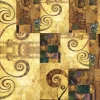 Outlet Tela de Encuadernar Gold Abstract Art 70x50cm Telas, Sedas Y Fieltro