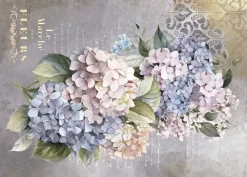 Hot Tela de Encuadernar Hydrangeas IV La Vie en Fleurs 70x50cm Telas, Sedas Y Fieltro