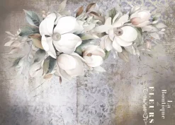 New Tela de Encuadernar Magnolias III La Vie en Fleurs 70x50cm Telas, Sedas Y Fieltro