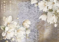 Tela de Encuadernar Magnolias II La Vie en Fleurs 70x50cm Telas, Sedas Y Fieltro