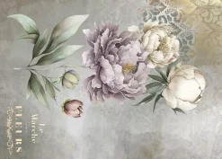 New Tela de Encuadernar Peonies I La Vie en Fleurs 70x50cm Telas, Sedas Y Fieltro