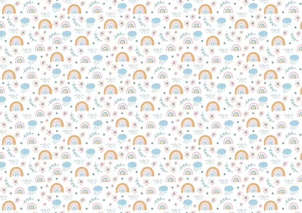 Discount Tela de Encuadernar Rainbow Flowers 70x50cm Telas, Sedas Y Fieltro