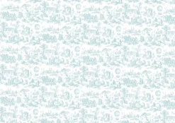 Hot Tela de Encuadernar Toile de Jouy Azul Bebé 70x50cm Telas, Sedas Y Fieltro