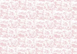 Clearance Tela de Encuadernar Toile de Jouy Rosa Bebé 70x50cm Telas, Sedas Y Fieltro