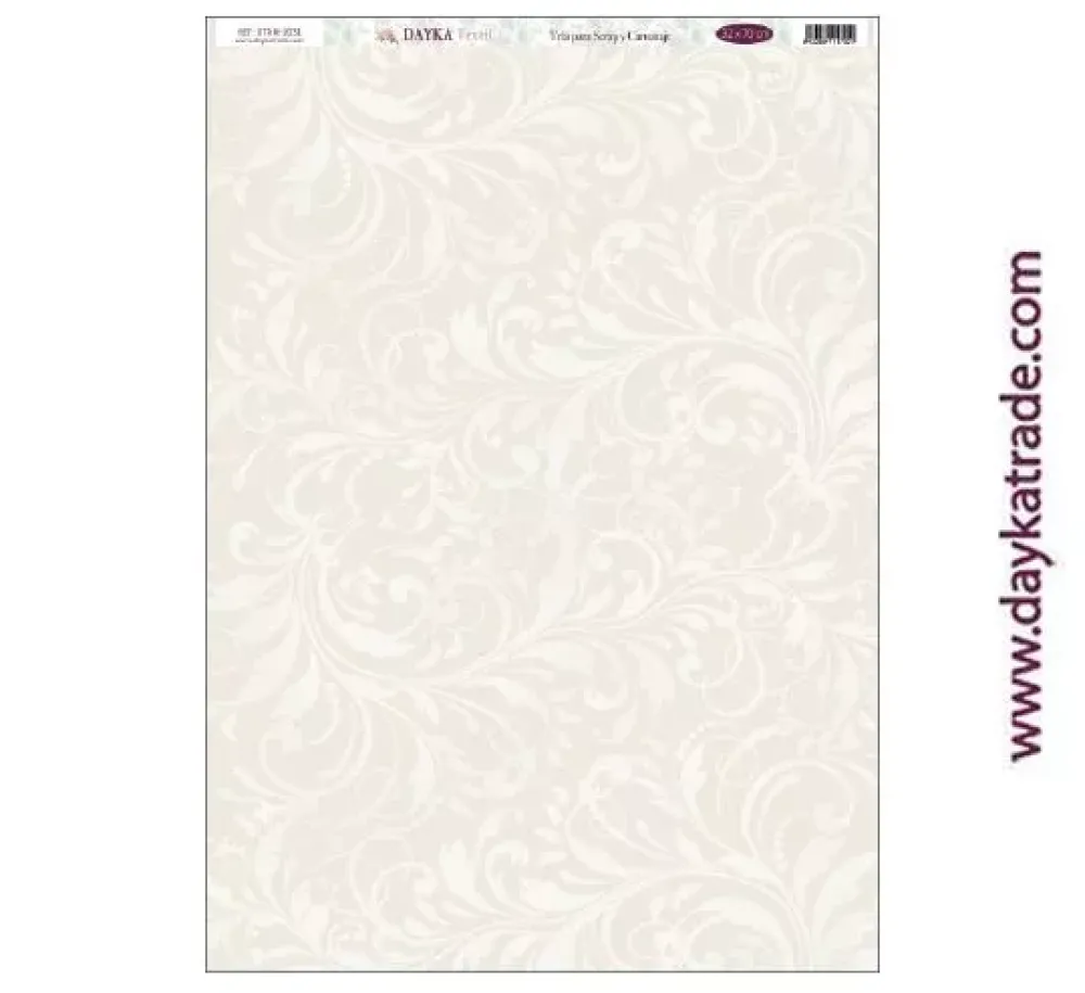Hot Tela DTXM-2031 Patrón Fondo Floral Beige Bendiciones Dayka 33x70cm Telas, Sedas Y Fieltro