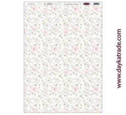 Tela DTXM-2023 Patrón Fondo Flores Bendiciones Dayka 33x70cm Telas, Sedas Y Fieltro