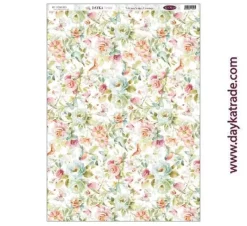 Hot Tela DTXM-2019 Patrón Fondo Flores Colores Dayka 33x70cm Telas, Sedas Y Fieltro