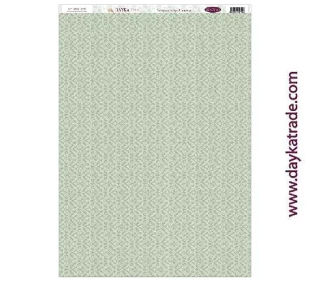 Sale Tela DTXM-2035 Patrón Fondo Geométrico Verde Bendiciones Dayka 33x70cm Telas, Sedas Y Fieltro