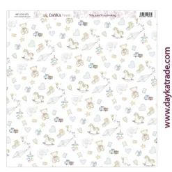 Hot Tela DTXS-975 Dots Ha Nacido una Estrella Niña/Niño Dayka 30x30cm Telas, Sedas Y Fieltro