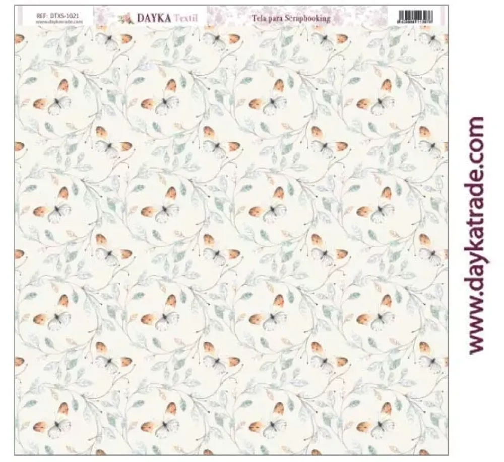 Discount Tela DTXS-1021 Fondo Mariposas 30x30cm Telas, Sedas Y Fieltro
