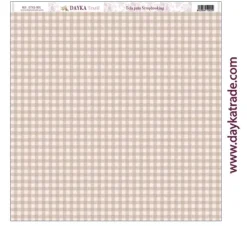 Outlet Tela DTXS-991 Vichy Marrón y Rosa Hoy Es Mi Día Niña Dayka 30x30cm Telas, Sedas Y Fieltro