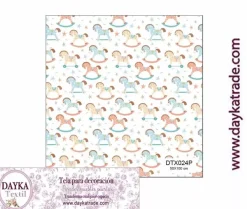 Discount Tela para Decoración #24 Caballitos azules 50x100cm. Dayka Telas, Sedas Y Fieltro
