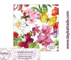 Outlet Tela para Decoración #11 Flores de colores 50x100cm. Dayka Telas, Sedas Y Fieltro