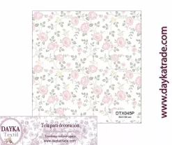Outlet Tela para Decoración #45 Flores rosas y amarillas con hojas verdes 50x100cm. Dayka Telas, Sedas Y Fieltro