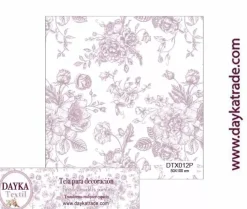 Discount Tela para Decoración #12 Flores Moradas 50x100cm. Dayka Telas, Sedas Y Fieltro