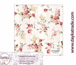 Sale Tela para Decoración #46 Flores sobre tabla de madera vintage 50x100cm. Dayka Telas, Sedas Y Fieltro
