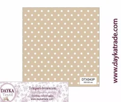 Tela para Decoración #43 Lunares fondo beige 50x100cm. Dayka Telas, Sedas Y Fieltro