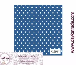 Clearance Tela para Decoración #33 Lunares / Topos fondo azul 50x100cm. Dayka Telas, Sedas Y Fieltro