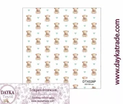 Online Tela para Decoración #28 Ositos y corazones 50x100cm. Dayka Telas, Sedas Y Fieltro