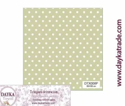 Clearance Tela para Decoración #08 Puntos o topos verdes 50x100cm. Dayka Telas, Sedas Y Fieltro