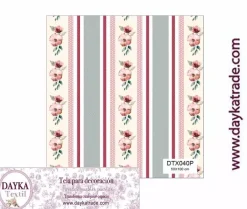 Outlet Tela para Decoración #40 Rayas con flores 50x100cm. Dayka Telas, Sedas Y Fieltro