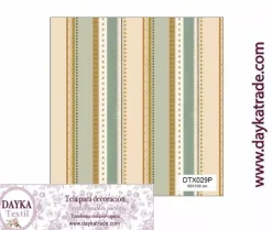 Hot Tela para Decoración #29 Rayas beige y turquesa 50x100cm. Dayka Telas, Sedas Y Fieltro