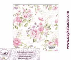 New Tela para Decoración #06 Rosas con textos escritos 50x100cm. Dayka Telas, Sedas Y Fieltro