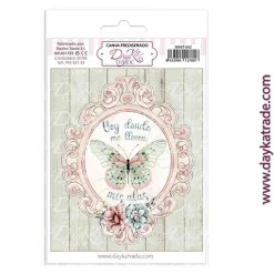 Online Tela para Scrapbooking y Cartonaje Marco con Mariposa Azul 12x17cm Telas, Sedas Y Fieltro