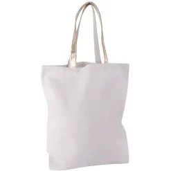 New Tote bag shopper fashion blanco y dorado Organización|Telas, Sedas Y Fieltro