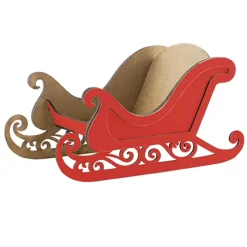 Hot Trineo de madera 100 Rojo Navidad