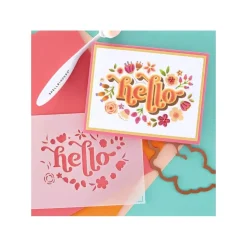 Sale Troquel + stencil Floral Hello Plantillas