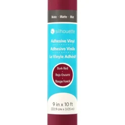 New Vinilo adhesivo mate removible Rojo Oscuro 9"x10' Silhouette